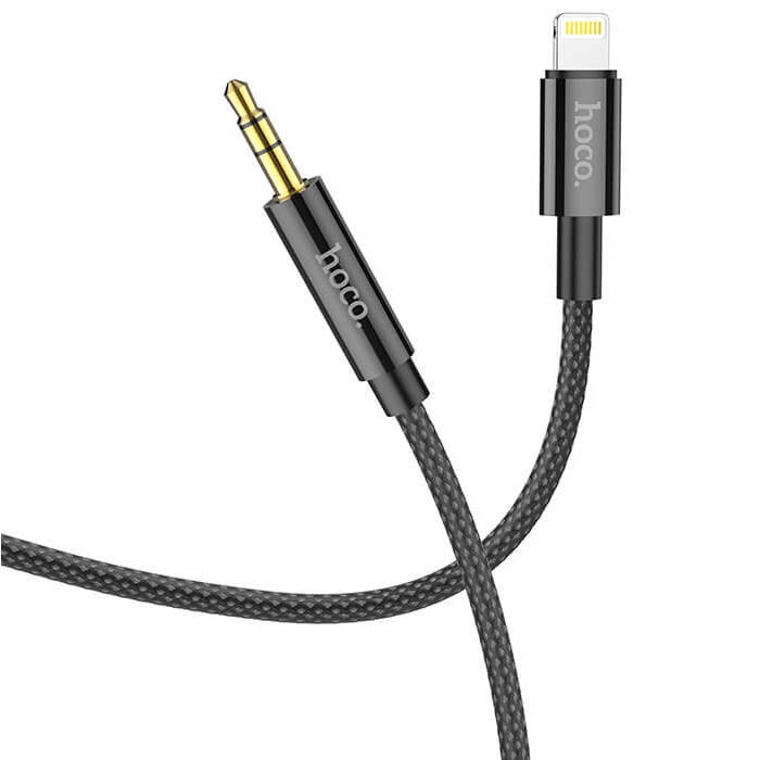 

Аудіо-кабель Lightning iphone to 3,5mm HOCO UPA19 100см Чорний, Черный