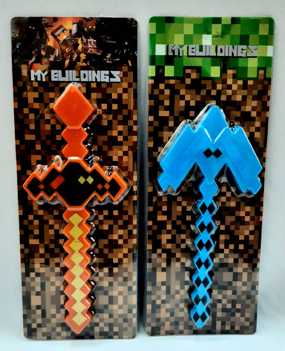 

Оружие Minecraft, 2вида (меч, кирка), на планш. 41*15,5см (192шт/2)