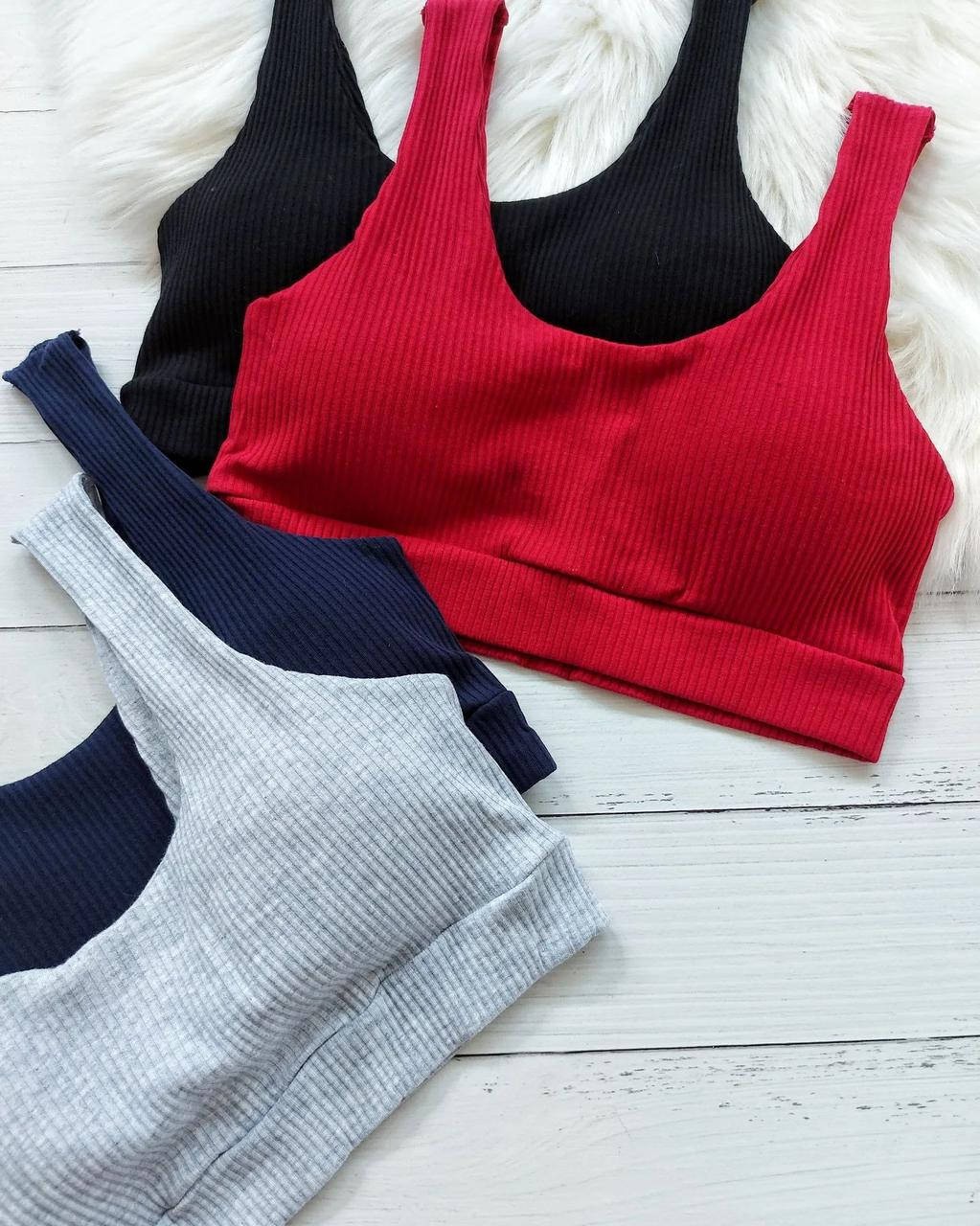 

9471Т Жіночий топ з бавовни в рубчик, Разные цвета