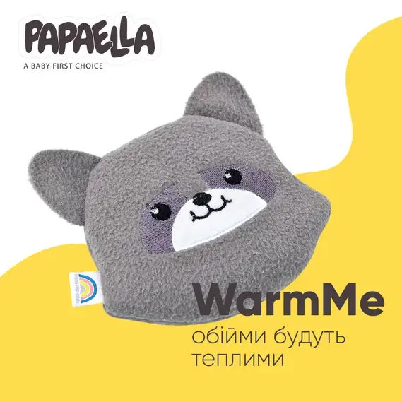 

Детская подушка-грелка на флисе с семенами льна от колик, 19х16см WarmMe "ЕНОТ", Серый