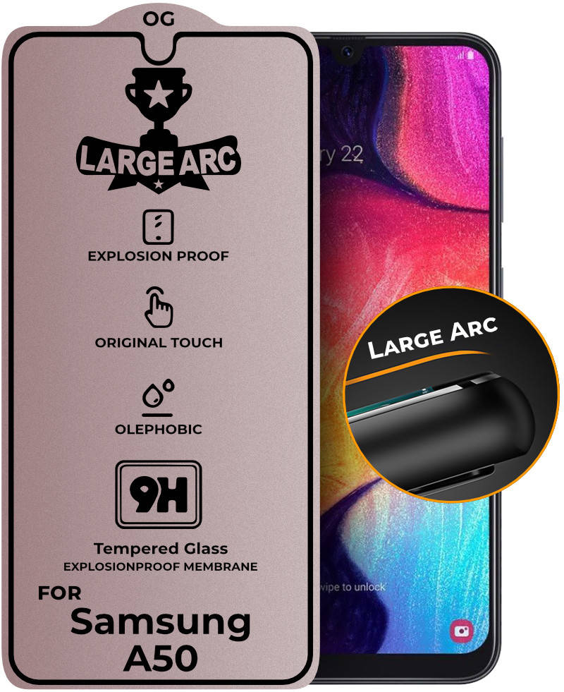 

Защитное стекло Large Arc Samsung Galaxy A50 A505 (Full Glue) (Самсунг Галакси А50)