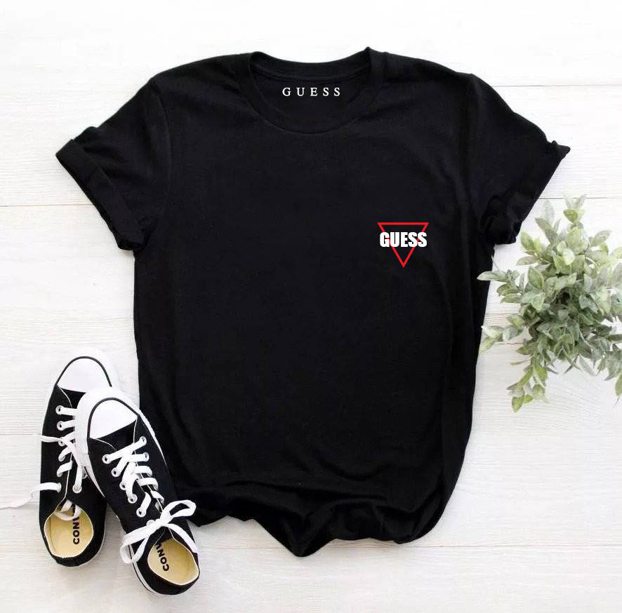 

Женская футболка Guess чёрная Гесс, Черный