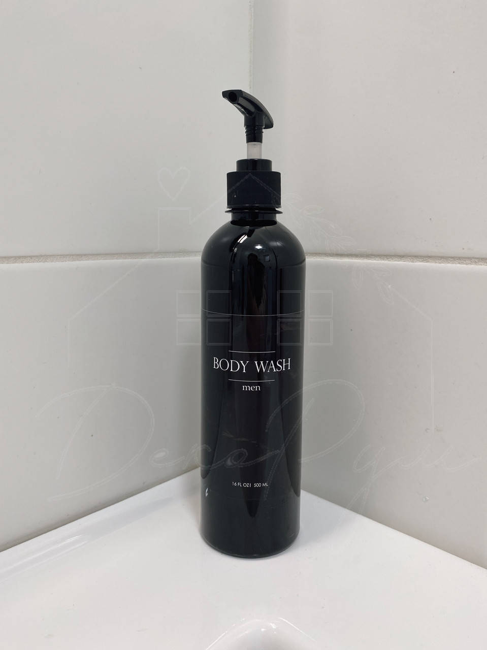 

Баночка с дозатором "Body wash" черная, Черный