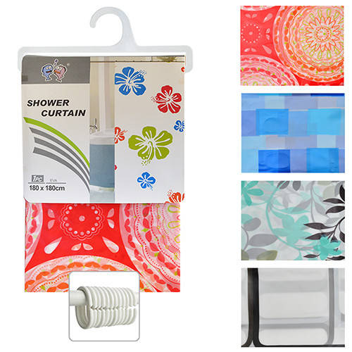 

Шторка в ванную Stenson R-29847 180х180 см, Разные цвета