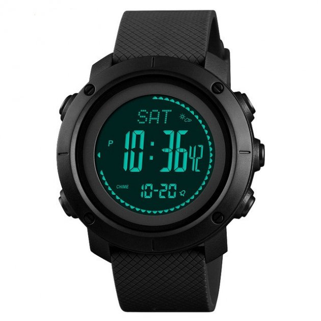 

Мужские часы Skmei 1427 Black с шагомером и компасом