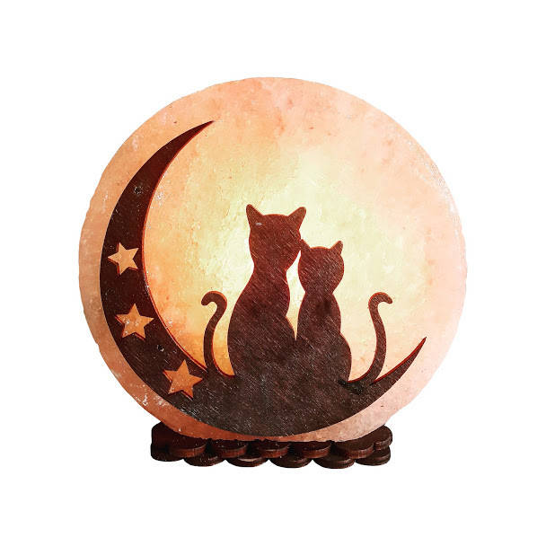

Соляной светильник "Коты на Луне" (3-4 кг) Saltlamp