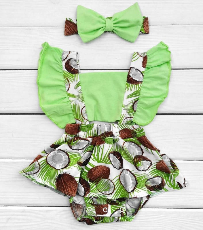 

Боди-платье детское с повязкой Кокосик Зеленый для девочек до 2-х лет