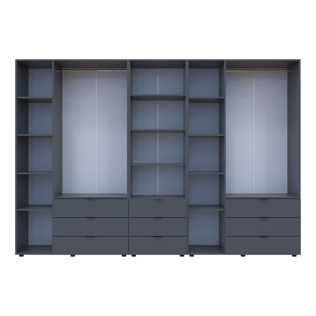 Шафа для одягу Doros Гелар Графіт 3+3ДСП з пеналом 292.4х49.5х203.4 (42005172) 6