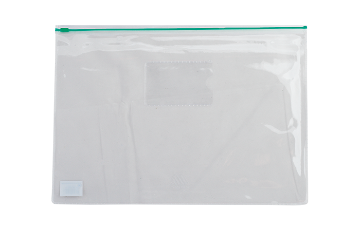 

$Папка конверт на молнии ziplock А4 глянцевый прозрачный пластик зеленая молния, Зелёный