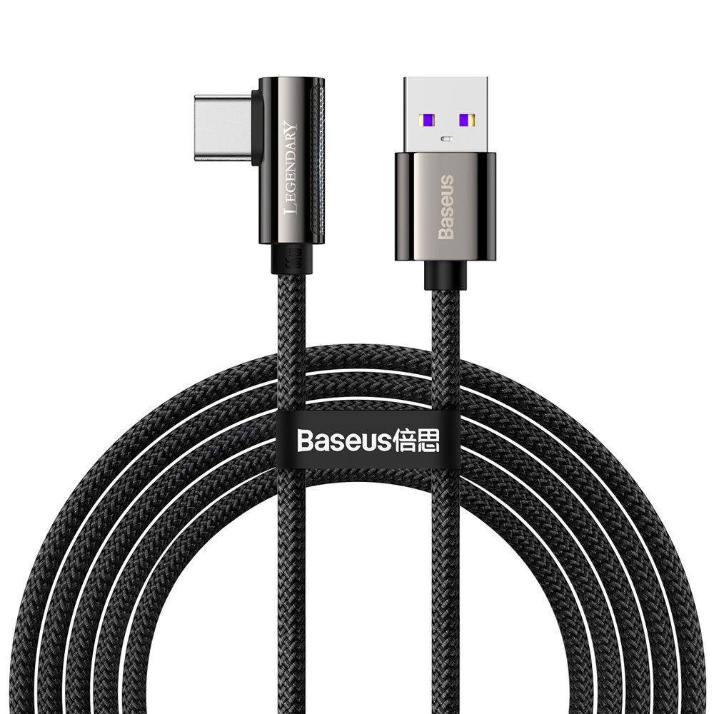 

Кабель для быстрой зарядки Baseus Legend Series Elbow Fast Charging USB For Type-C 66W 2m Black, Черный