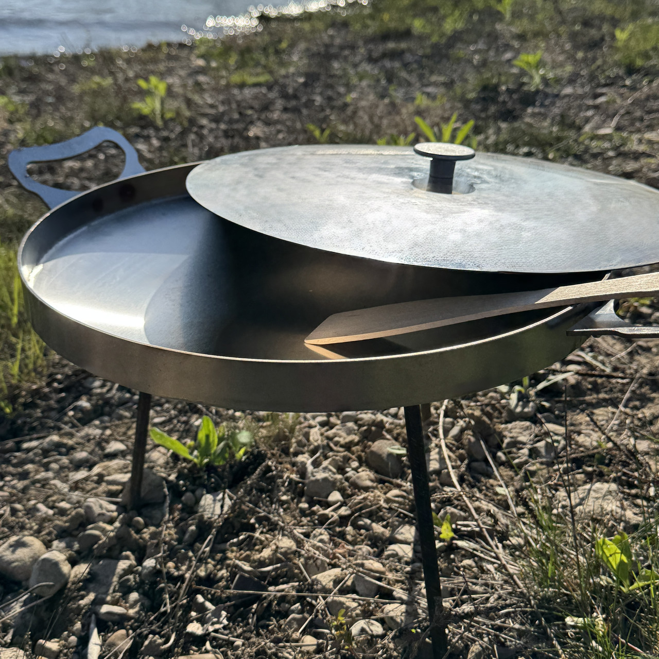 Сковорідка з нержавіючої сталі 40см з нержавіючою кришкою