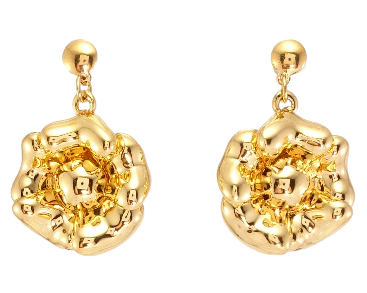 

Серьги Xuping Позолота 18K подвески на гвоздиках "Объемные цветочки"