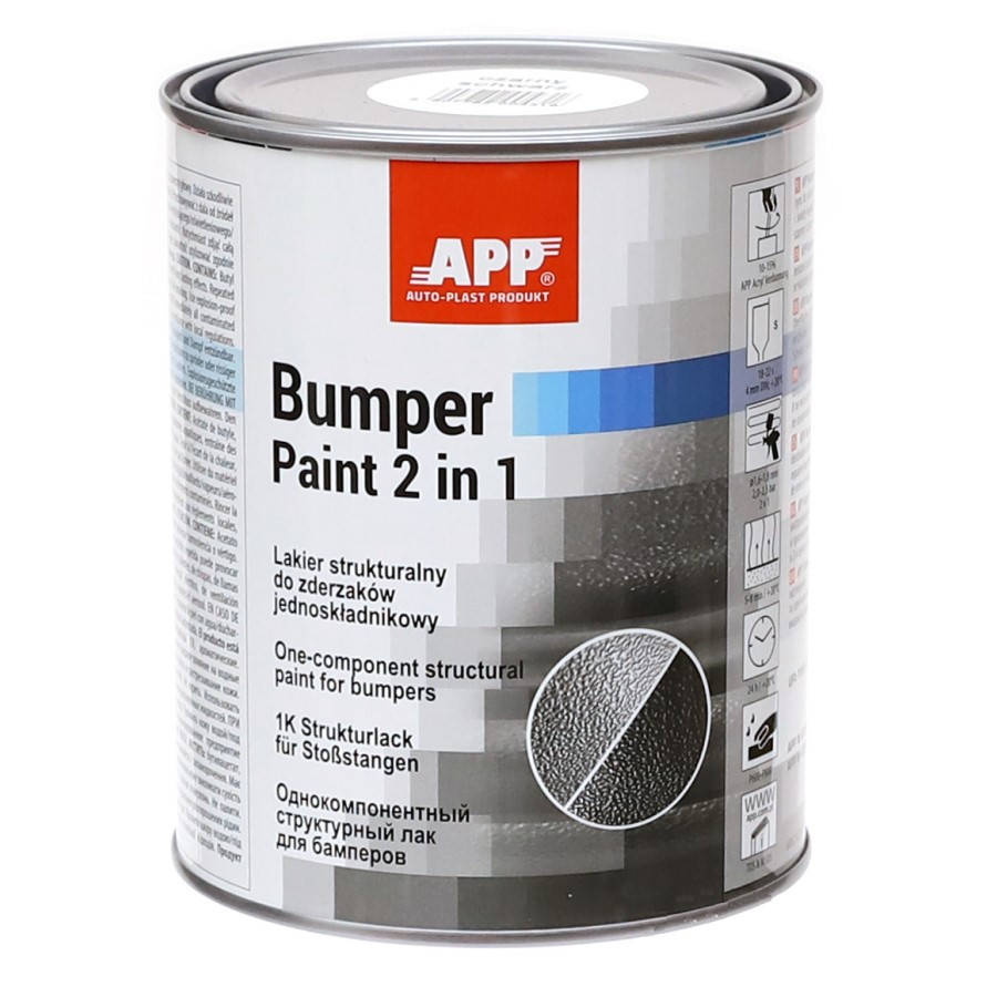

Структурная бамперная автоэмаль APP Bumper Paint 2 in 1 Черная 1 л, Черный