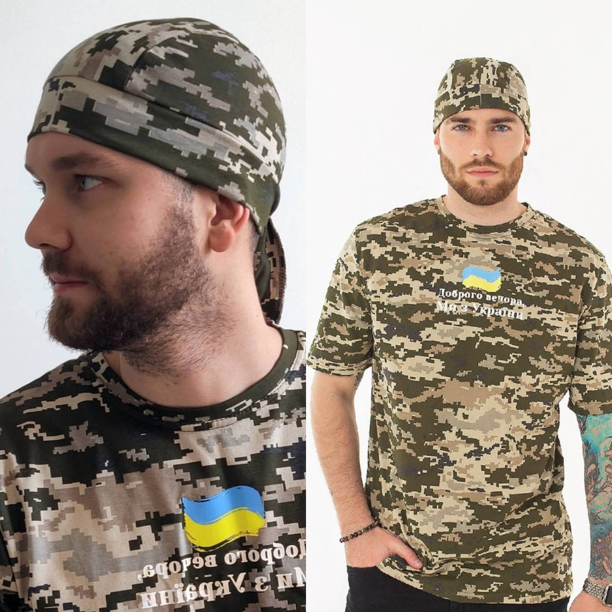 

Бандана модная, мужская, хлопковая, молодежная, цвет хаки камуфляж