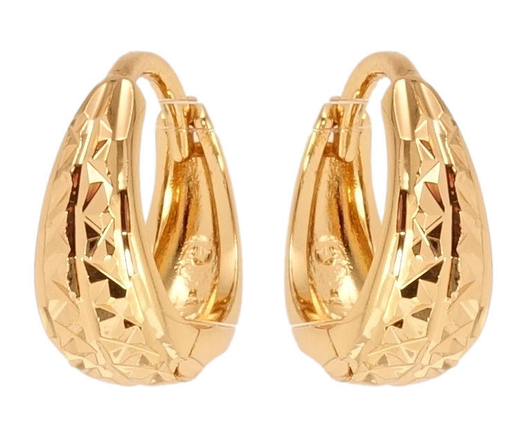

Серьги Xuping Позолота 18K колечки "Корзинки с узором насечками"