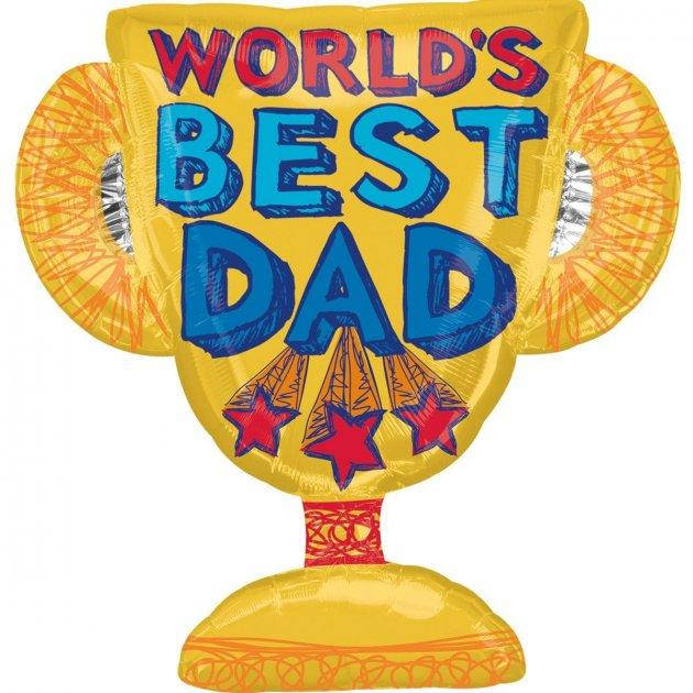 

Фольгированный большой шар Anagram золотой Кубок лучший папа, 66х68 см