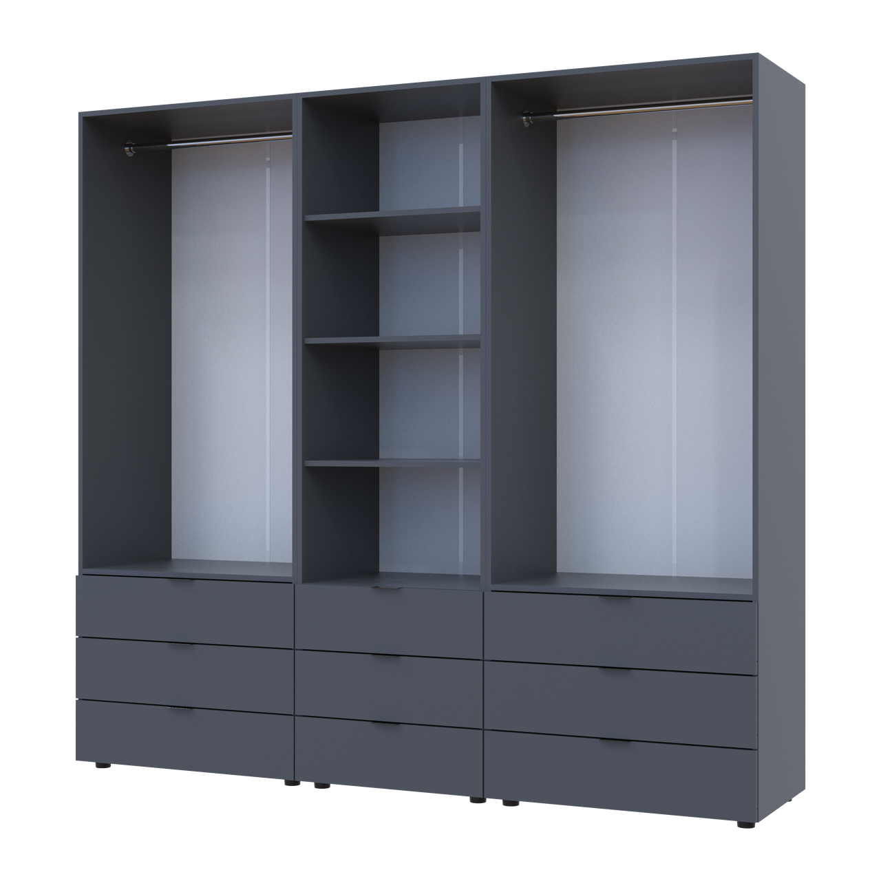 Шафа для одягу Doros Гелар Графіт 2+2ДСП з пеналом 215х49.5х203.4 (42005171) 3