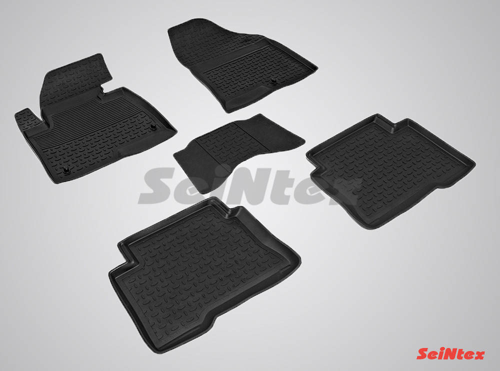 

Коврики в салон для Hyundai Santa Fe 2012-2018 резиновые, кт 5шт Seintex 83487, Черный