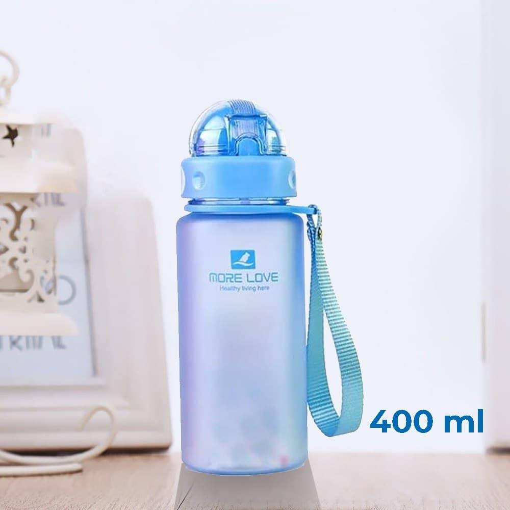 

Пляшка для води CASNO 400 мл MX-5028 More Love Блакитна з соломинкою