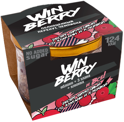 

Десерт «Иван-Поле» WIN BERRY Яблоко + 3 Злака + Клюква (200 грамм)