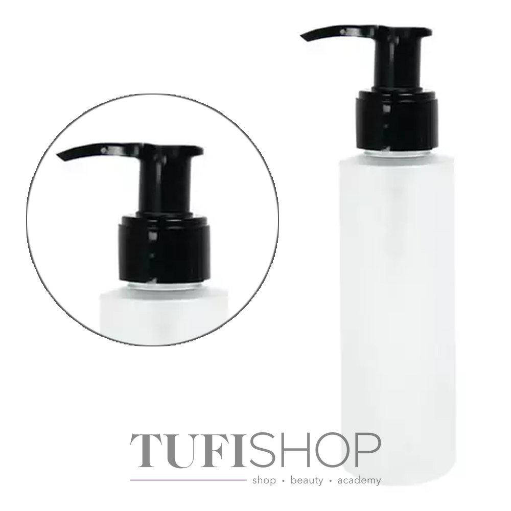 

Флакон пластиковый Элла матовый, дозатор для мыла, черный колпачек, 100 мл (MF-3)