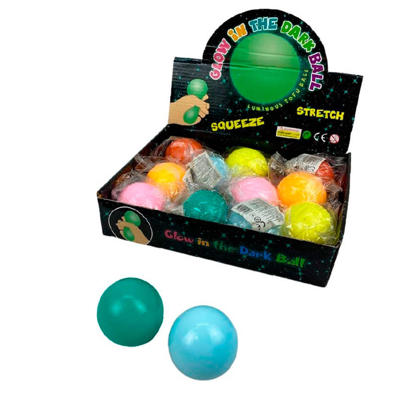 

Игрушка антистресс Шар 2125-2 светящийся в темноте, 6 цв.