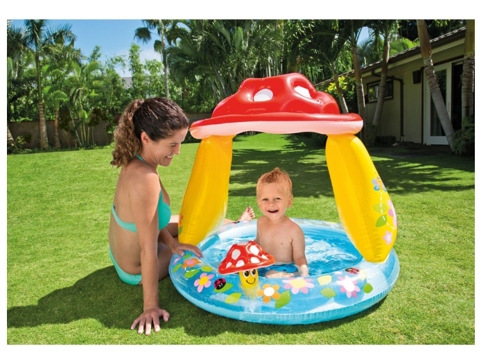 

Бассейн детский "Грибок" с надувным дном 102х89см Intex 57114, Разные цвета