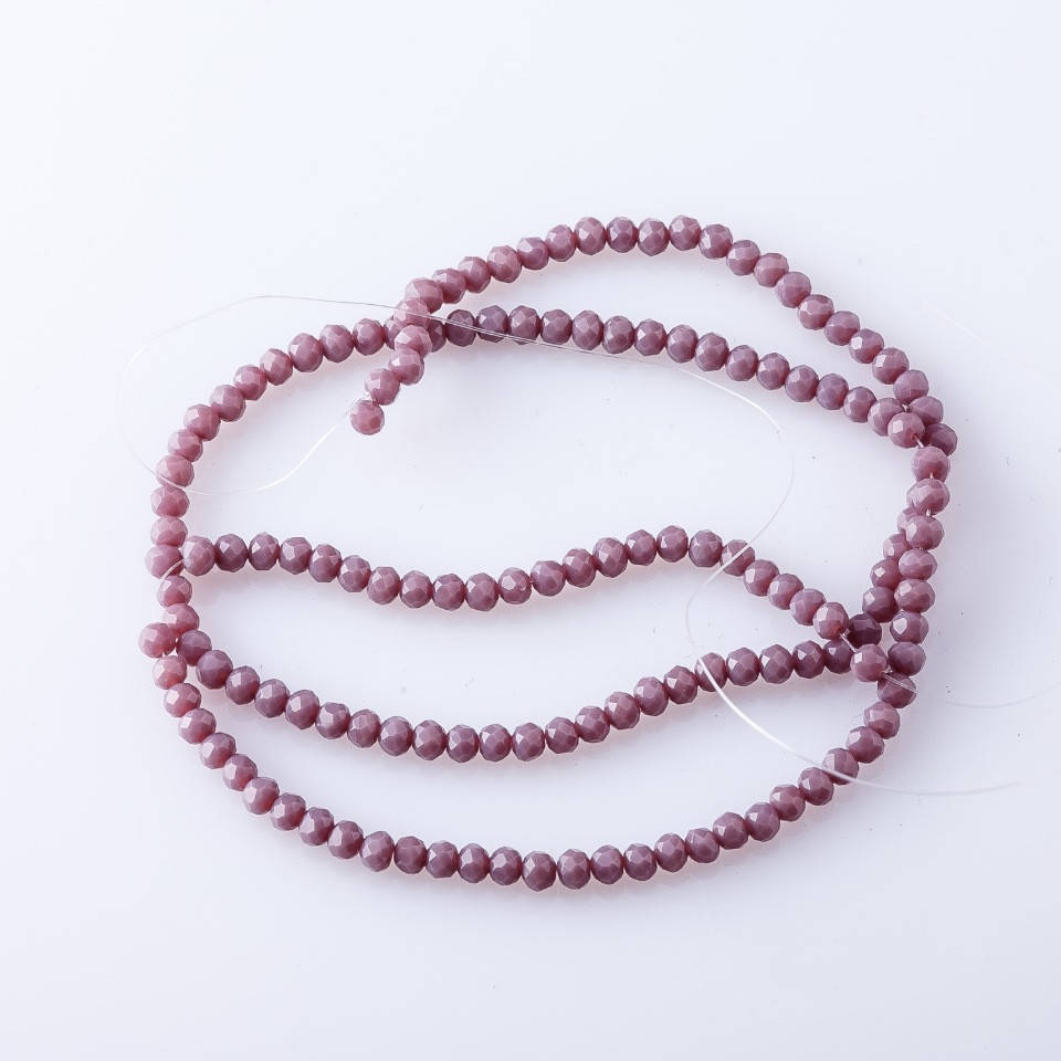 

Бусины "рондель" хрустальные на нитке матовое лилово фрезовый d-3,5мм 38-40см