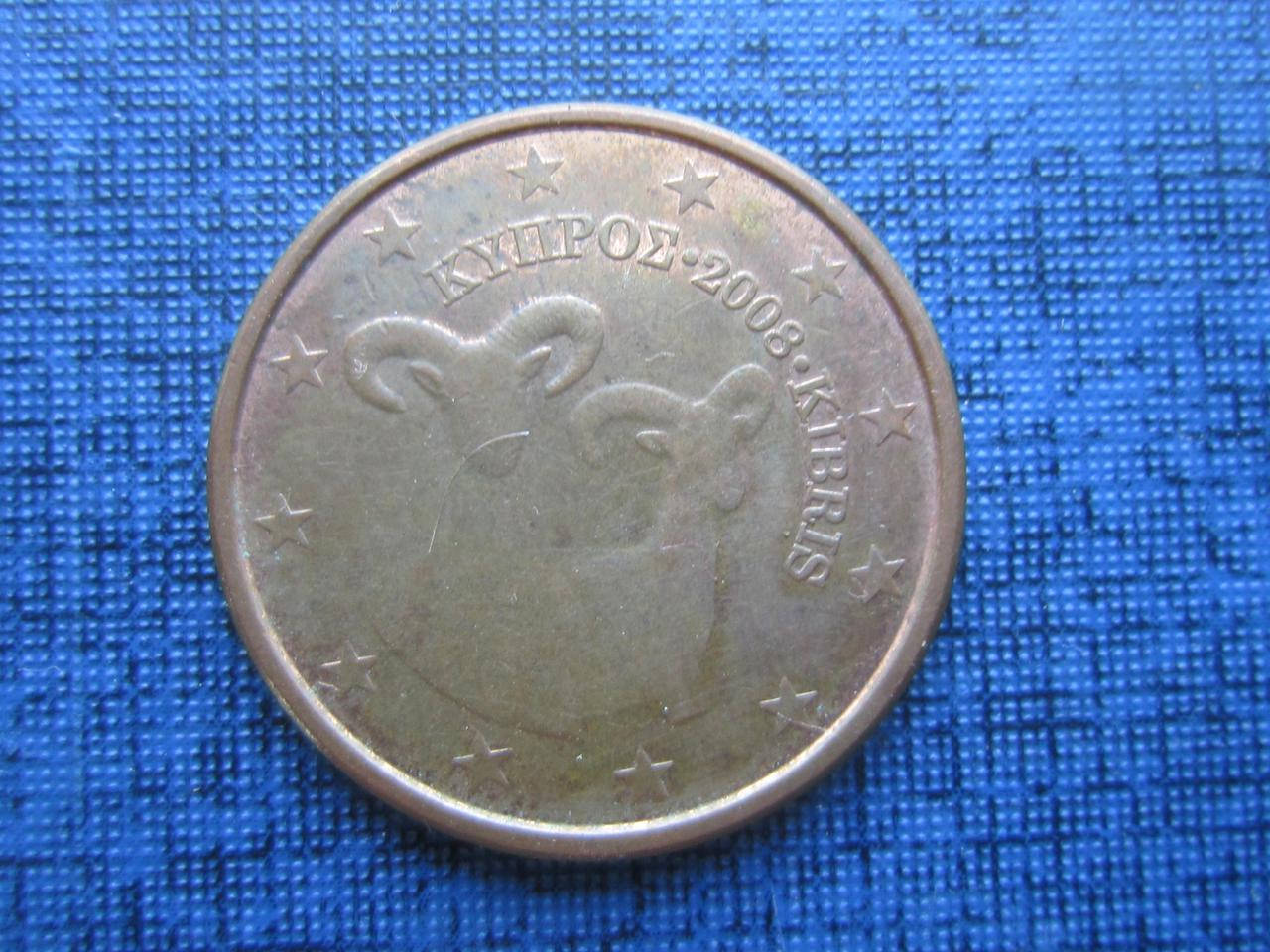 

Монета 5 евроцентов Кипр 2008 фауна муфлон