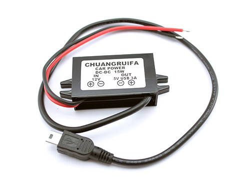 

Преобразователь напряжения 12В-5В 3А MiniUSB, скрытая проводка авто
