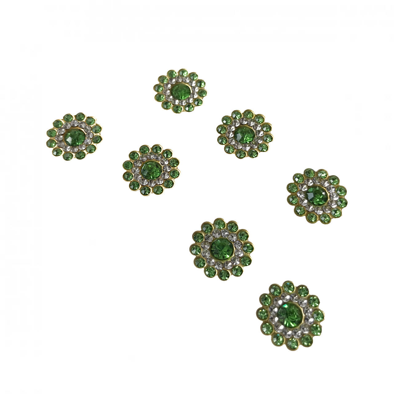 

Стразовый декор пришивной "Цветок" зеленый