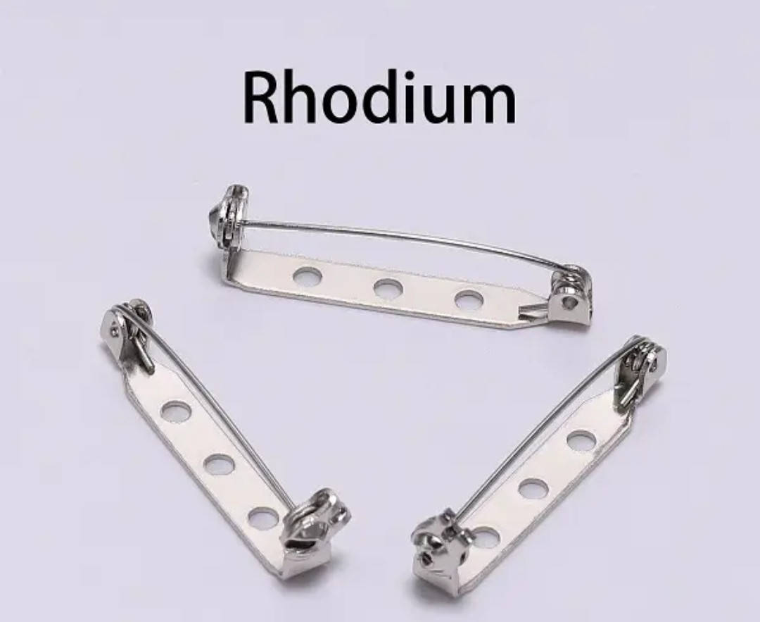 

Застежка для броши 32 мм, 1 шт (Rhodium), Серебристий