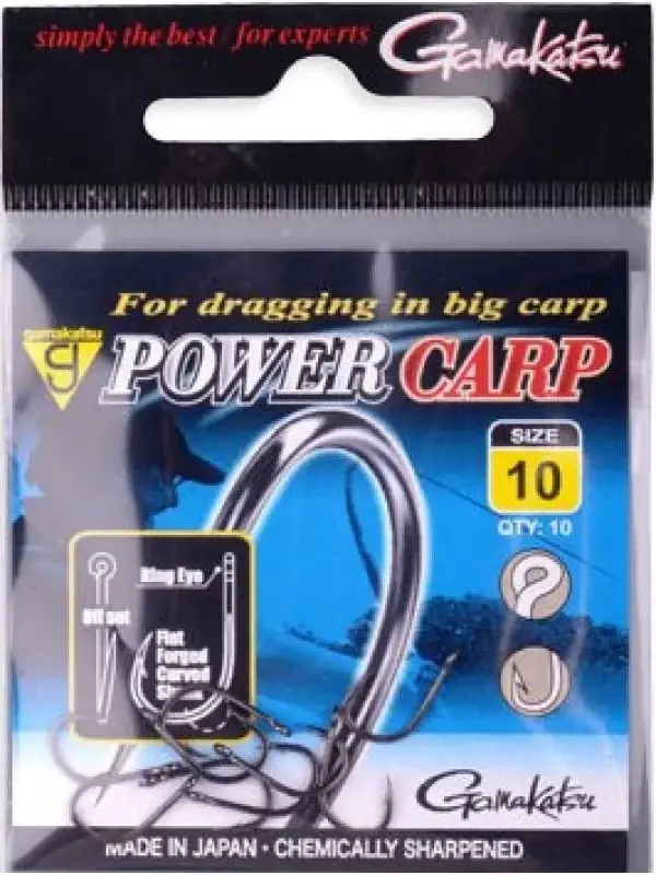

Гачок Gamakatsu Power Carp Ring Eye Black №10 10шт.