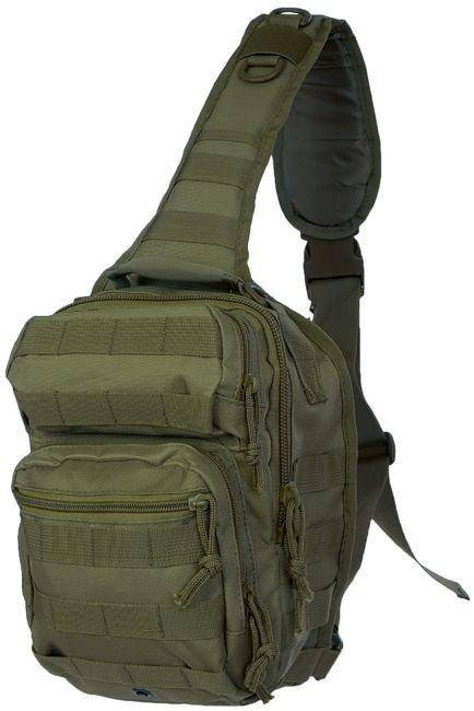 

Тактический однолямочный рюкзак Mil-Tec One Strap Assault 9 л. Olive (14059101), Оливковый