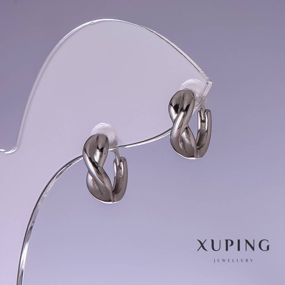 

Серьги Xuping 12х5мм "родий "