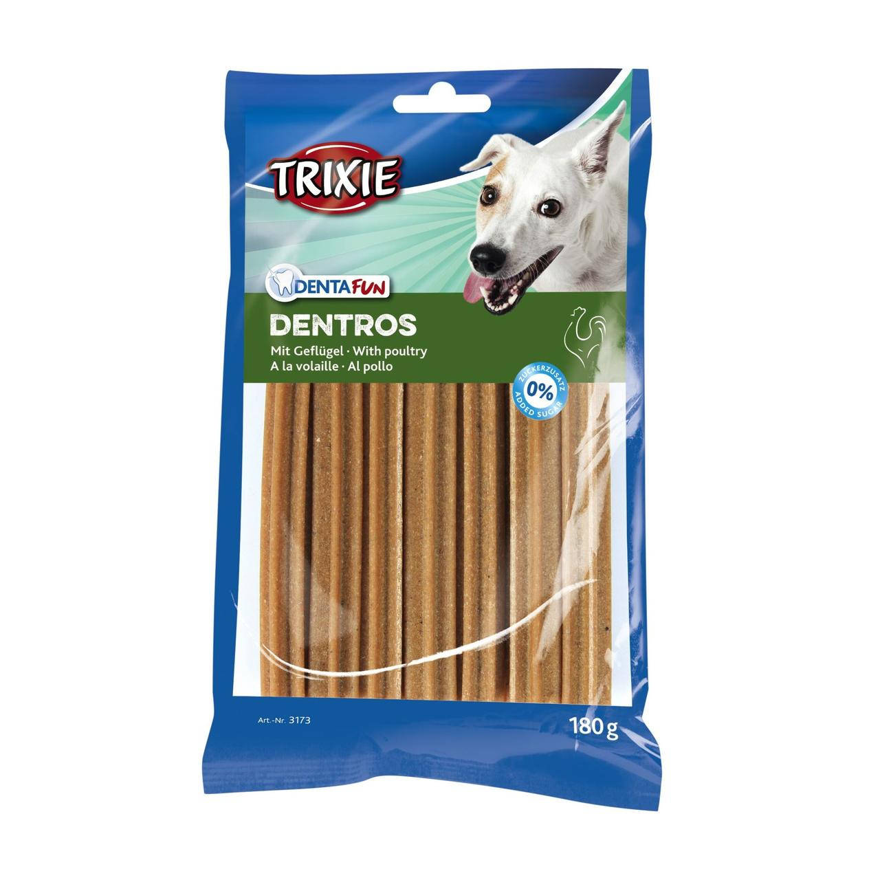 

Лакомство для собак Trixie Denta Fun Dentros с домашней птицей 180 гр
