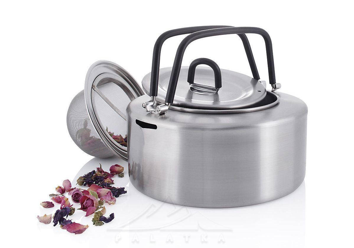 

Чайник Tatonka Tea Pot 2.5L, Silver - из нержавеющей стали, со встроенным ситечком и крышкой.