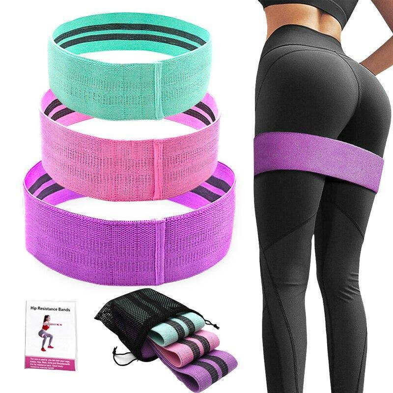 

Тканевые резинки для спорта и фитнеса набор 3 штуки Hip Resistance Band 3