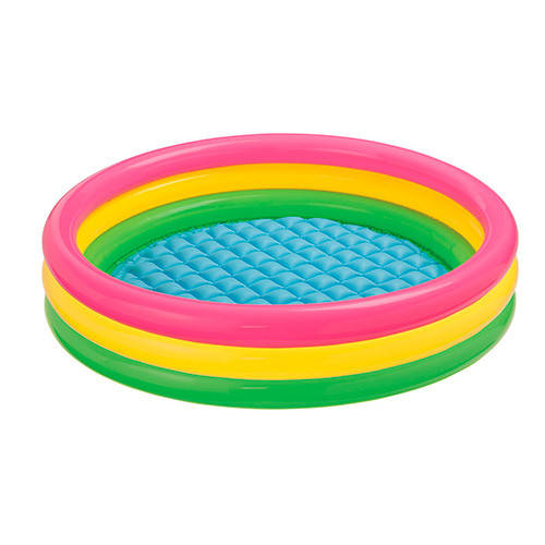 

Детский бассейн для улицы и пляжа «Радуга» (круглый, 3 кольца, 114х25см, 136л, вес 1,2 кг, от 3 до 6 лет)