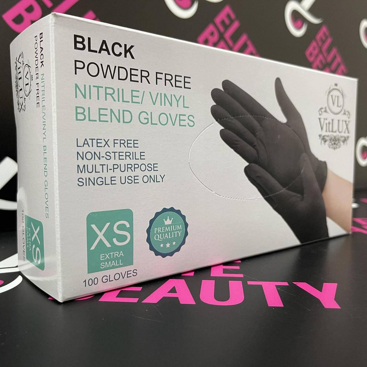 

Медицинские перчатки (чёрные) VitLux 100 шт/уп, Черный