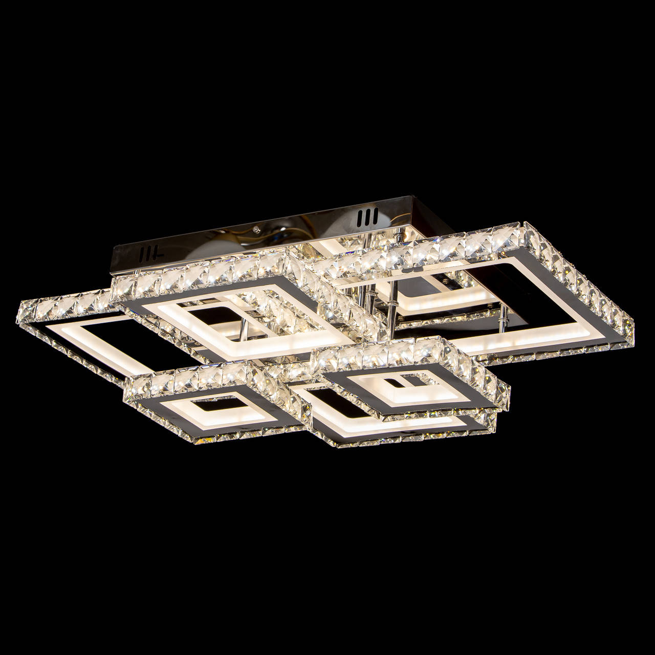 

Светодиодная хрустальная люстра квадрат с пультом управления DIMMER 3000-6000 H170*L500*W680, Хром
