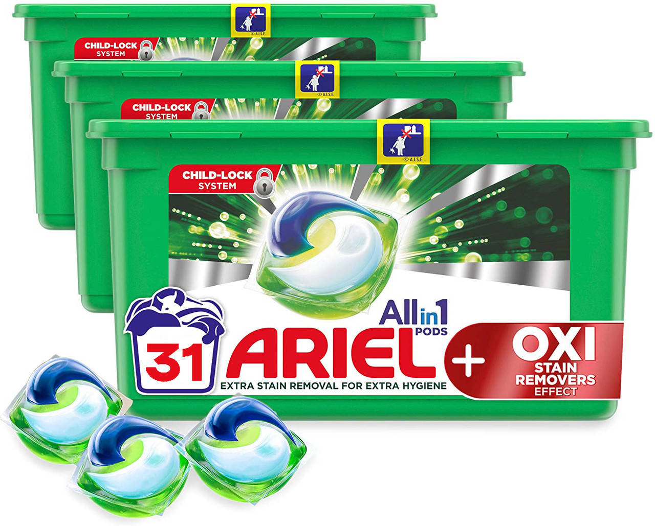 

Капсулы для стирки Ариель окси всё в одном Ariel oxi 31