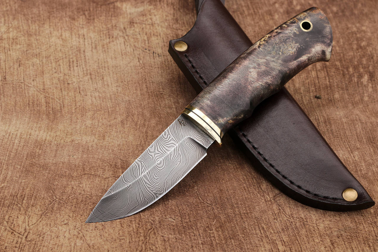 

Нож ручной работы из дамасской стали "Гном"