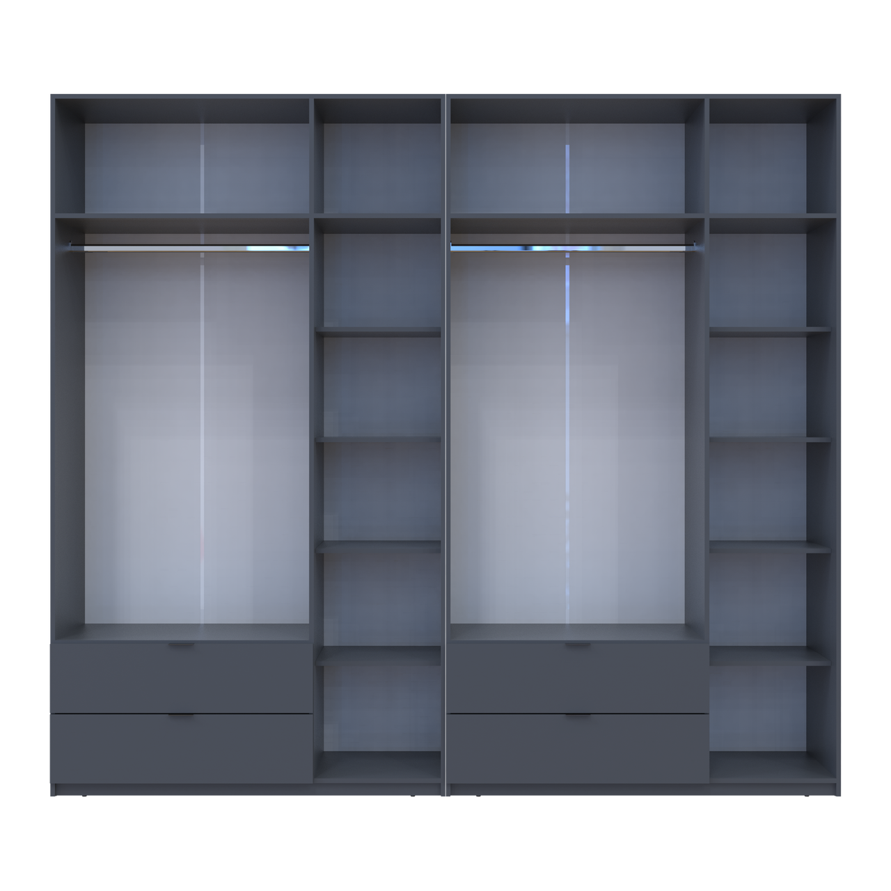 Розпашна Шафа для одягу Doros Лукас Графіт 3+3 ДСП 270х50х240 (42005117) 5