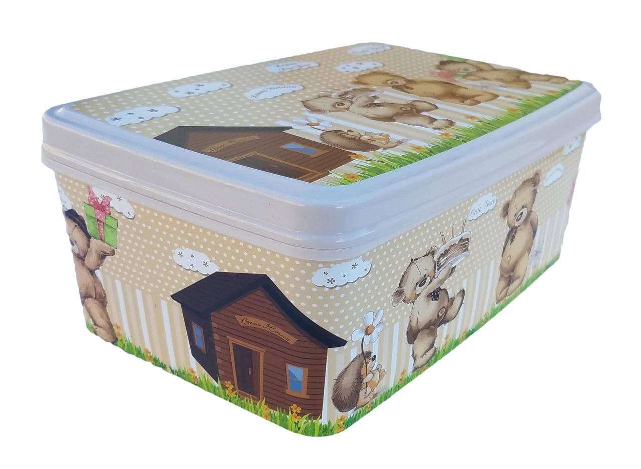

Контейнер прямоугольный с крышкой 3,5л (18x25x10 см) Мишки "Elif", Разные цвета