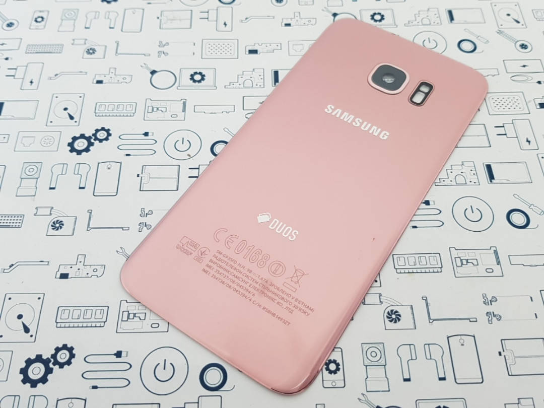 

Задняя крышка Samsung S7 (2016) SM-G935F Pink Gold Сервисный оригинал с разборки, Розовый