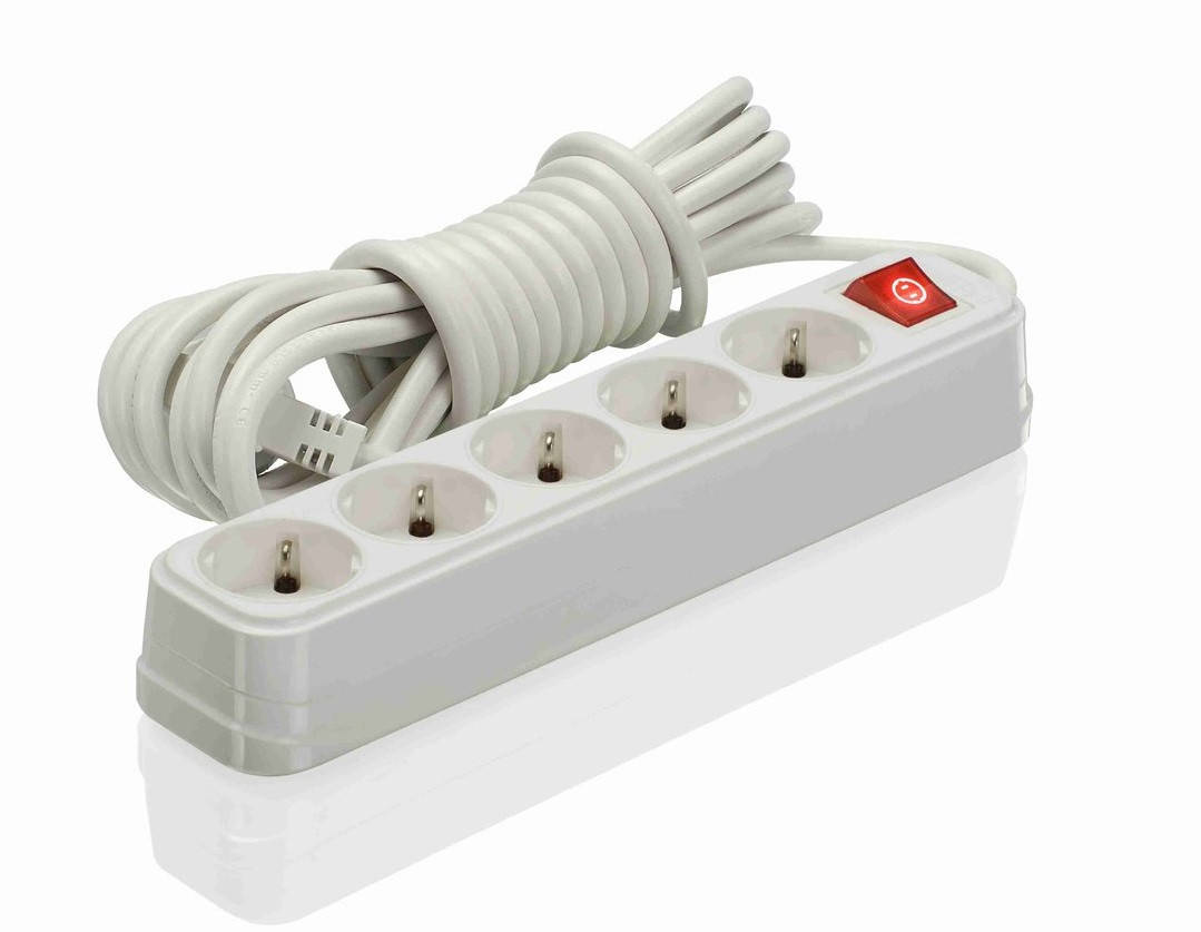 

Удлинитель 5 гн. с заземлением и выключателем 10м//Profitec