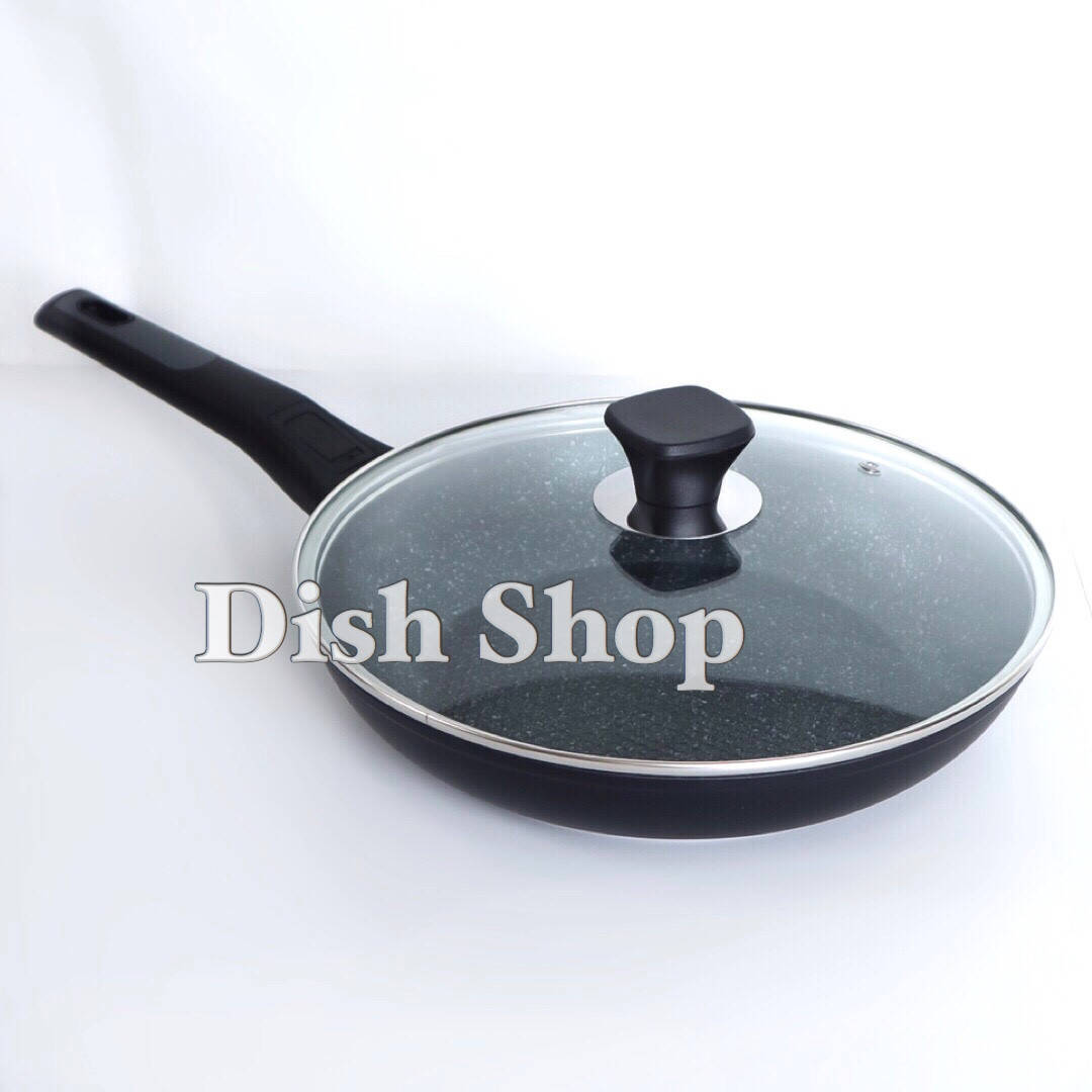 

Сковорода со съемной ручкой с крышкой диаметр 28 см с мраморным антипригарным покрытием Benson