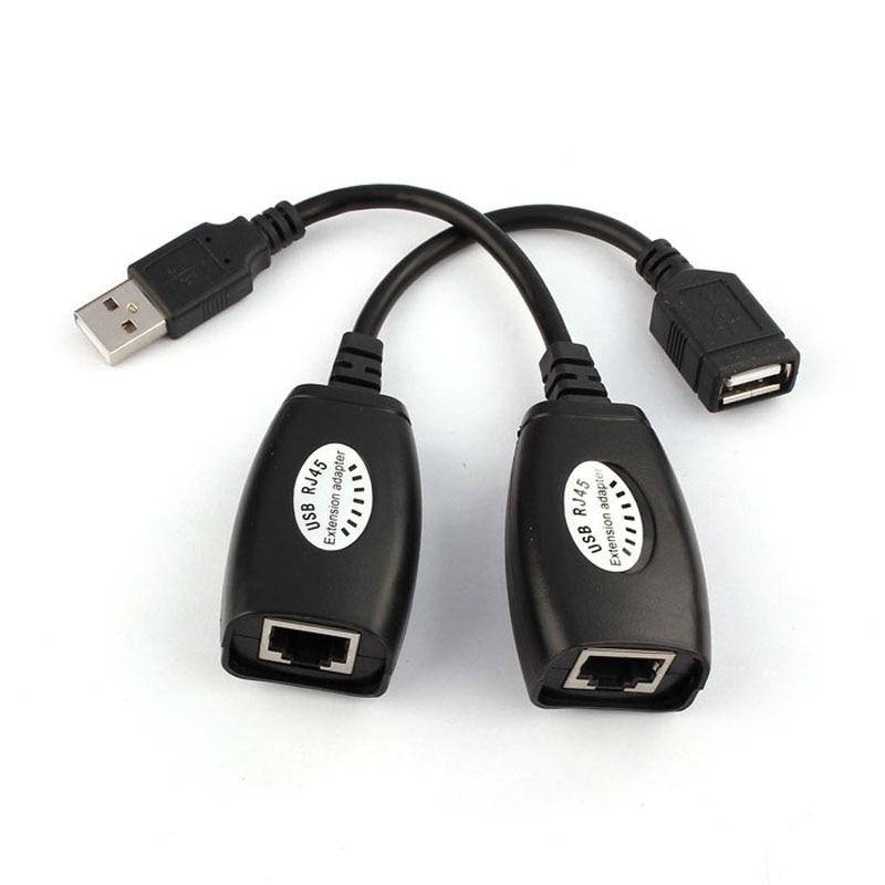 

Удлинитель USB по витой паре RJ45 ЮСБ Lan Ethernet кабель (патч-корд), Черный