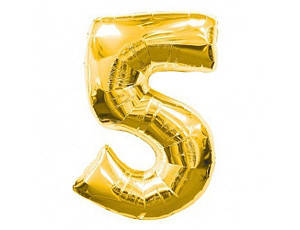 

Фольгированный шар цифра 5 золото, 40" (102 см) Flexmetal, Золотистый